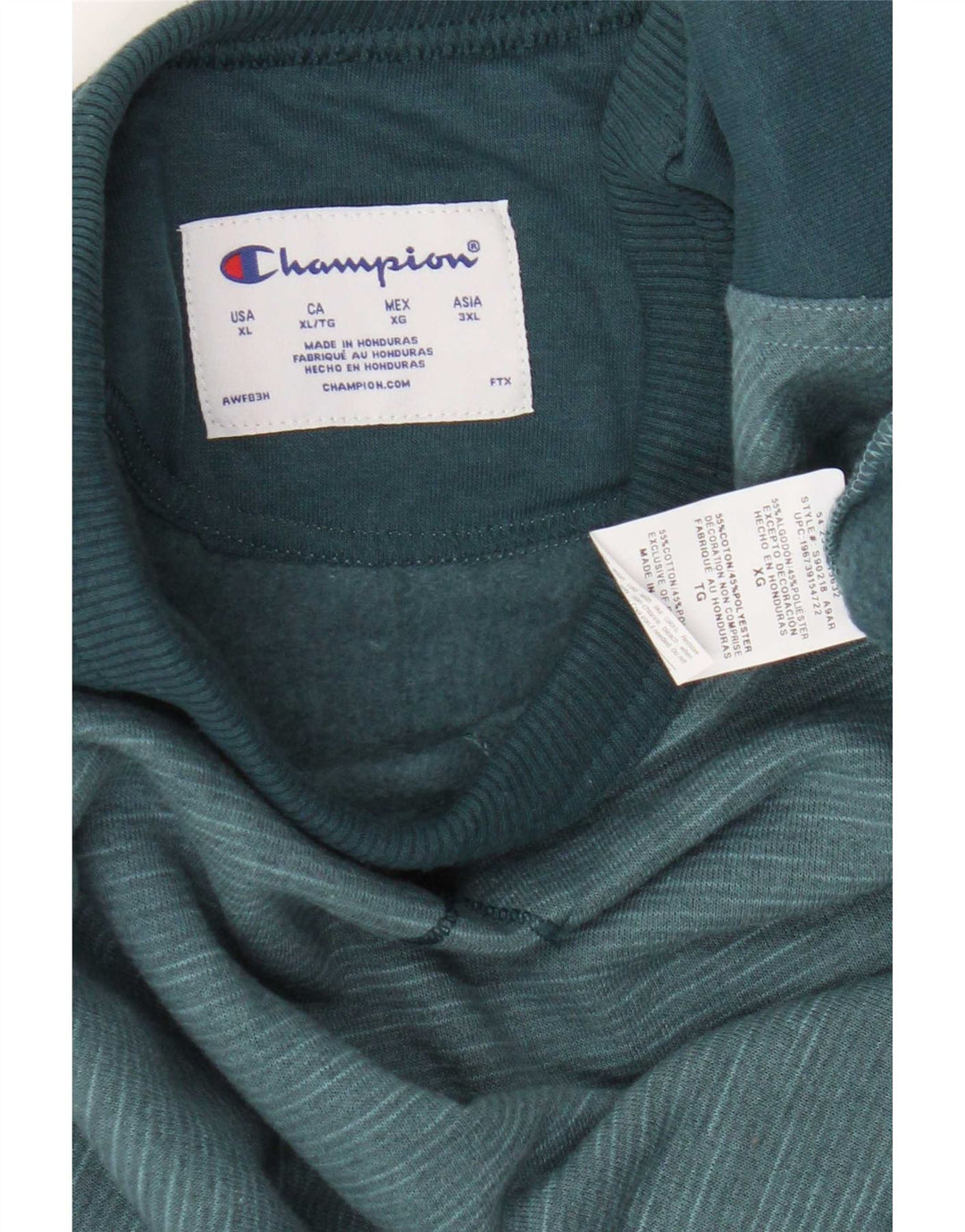 Champion Herre Sweatshirt Jumper XL Blå Colourblock Bomuld
