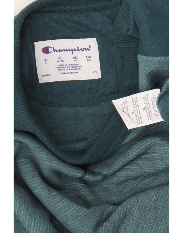 Champion Herre Sweatshirt Jumper XL Blå Colourblock Bomuld
