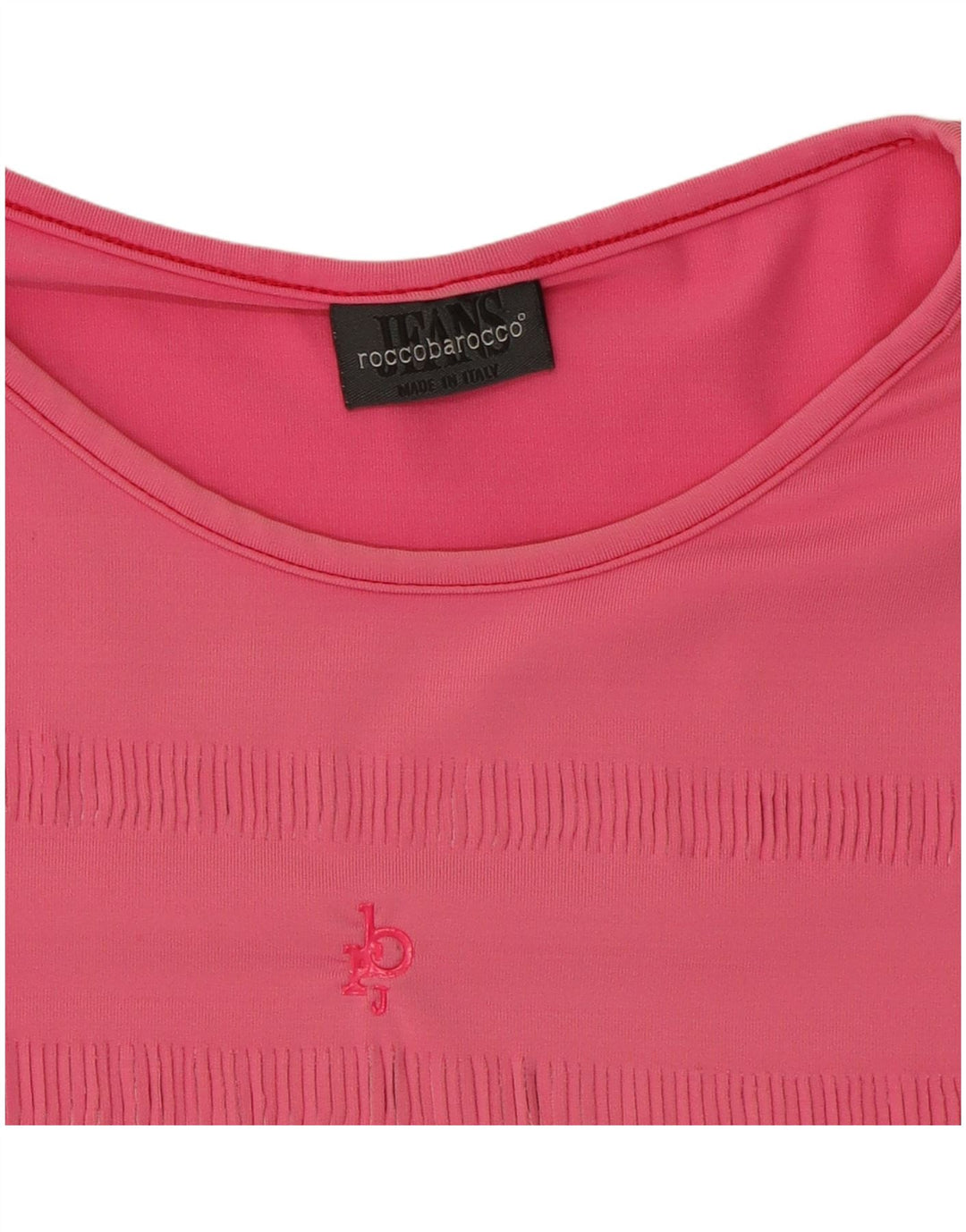 ROCCOBAROCCO Dame Crop T-Shirt Top UK 12 Medium Pink Syntetisk