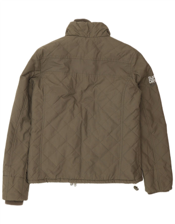 Superdry Windcheater Windbreaker Jacket til kvinder UK 14 Medium Khaki Nylon
