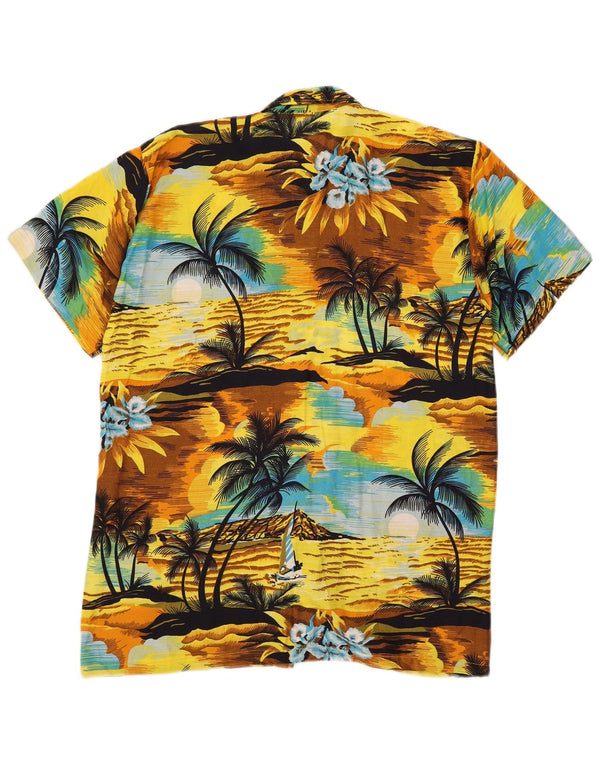 Vintage Herre grafisk kortærmet skjorte XL Multifarvet Hawaiian