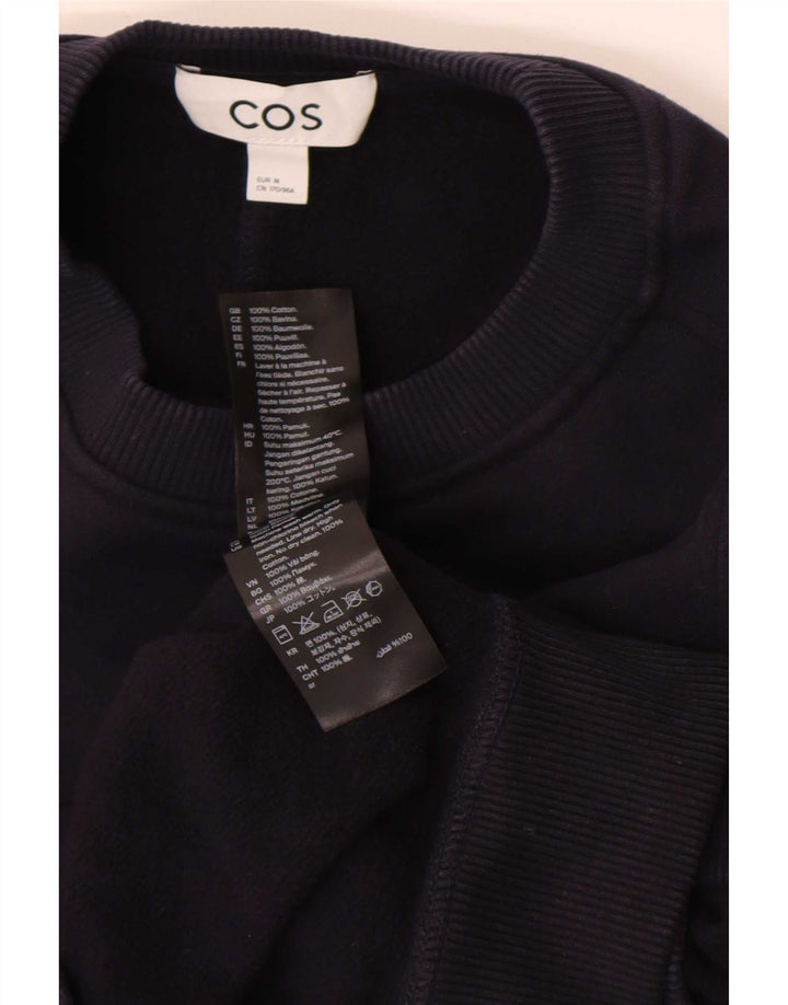 Cos Dame Oversized Sweatshirt Jumper UK 14 Medium Navyblå Bomuld