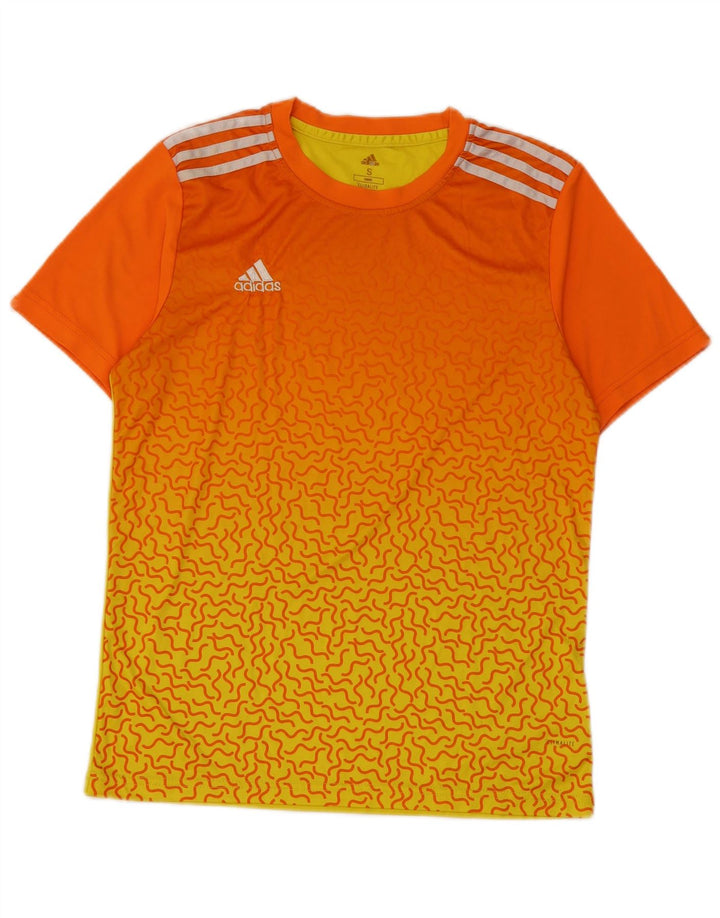 Adidas Herre Climalite T-Shirt Top Lille Orange Colourblock