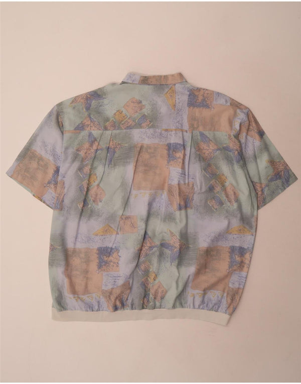 Canda Herre abstrakt mønster Kortærmet Pullover Shirt 3XL Flerfarvet