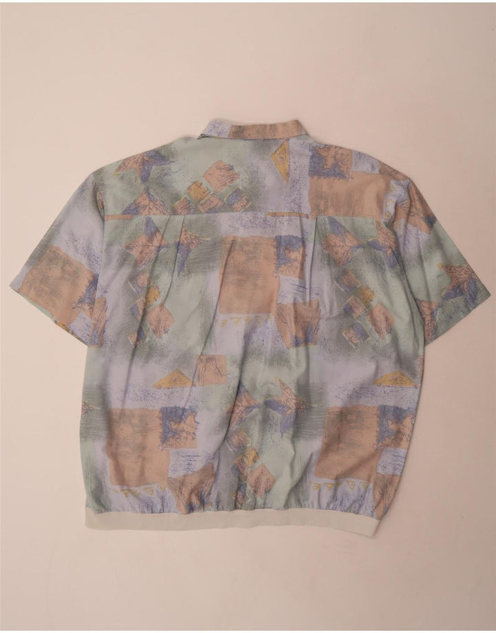 Canda Herre abstrakt mønster Kortærmet Pullover Shirt 3XL Flerfarvet