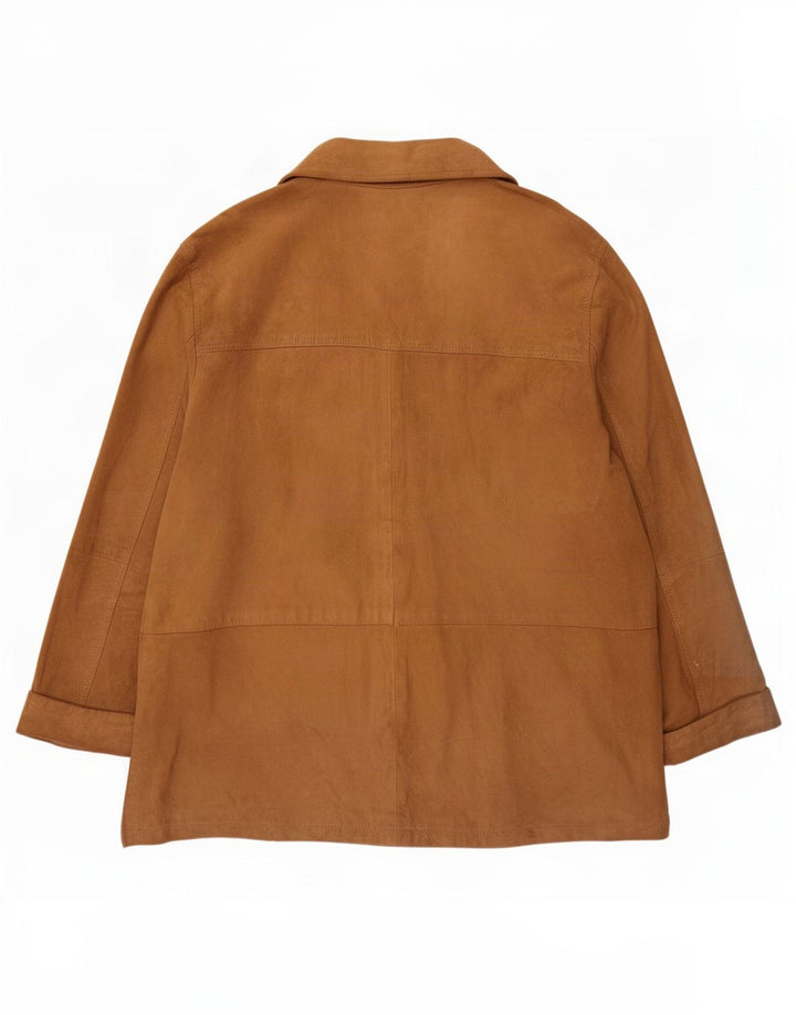Vintage dame ruskindsjakke IT 52 2XL beige læder