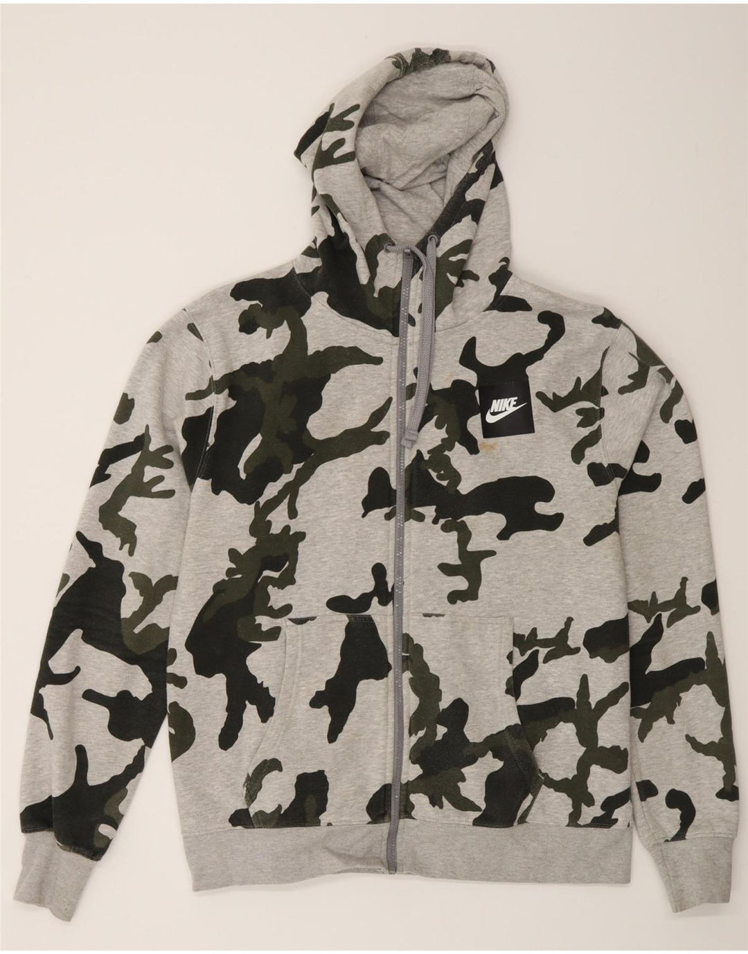 Nike hættetrøje med lynlås til mænd Stor grå camouflage bomuld