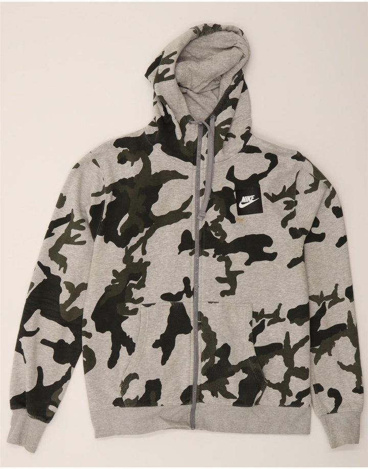 Nike hættetrøje med lynlås til mænd Stor grå camouflage bomuld