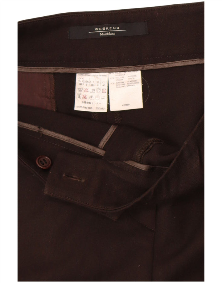 Max Mara Dame Weekend Bootcut Suit Bukser UK 8 Small W27 L30 Brun