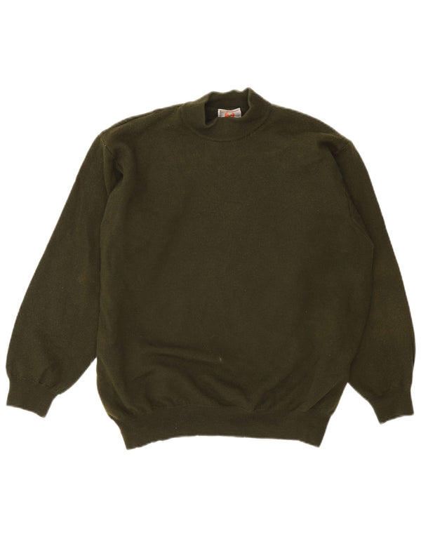 Stefanel Dame Turtle Neck Jumper Sweater UK 14 Large Khaki