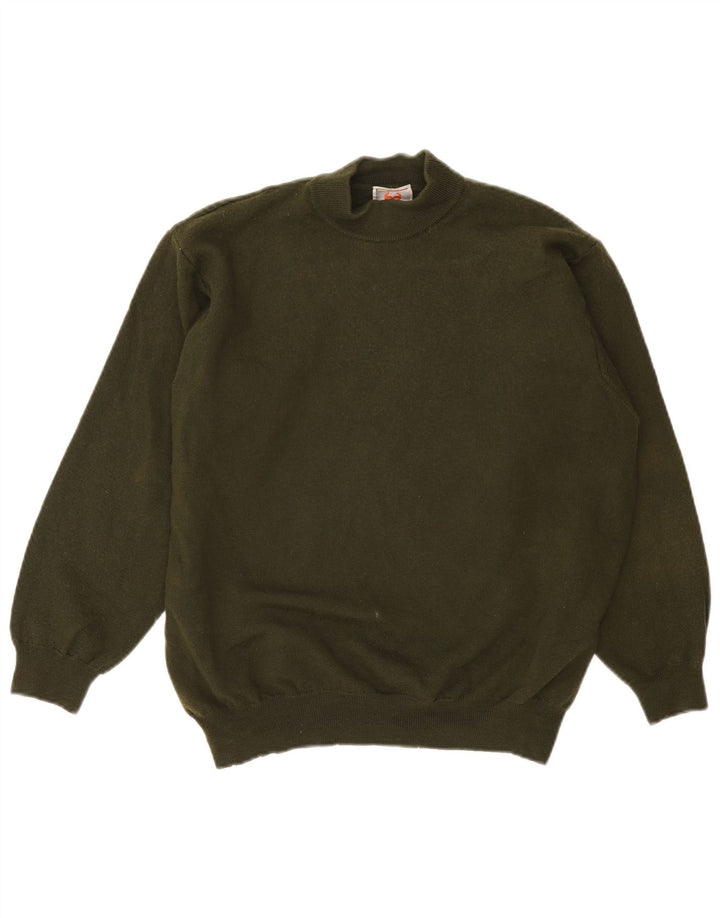 Stefanel Dame Turtle Neck Jumper Sweater UK 14 Large Khaki