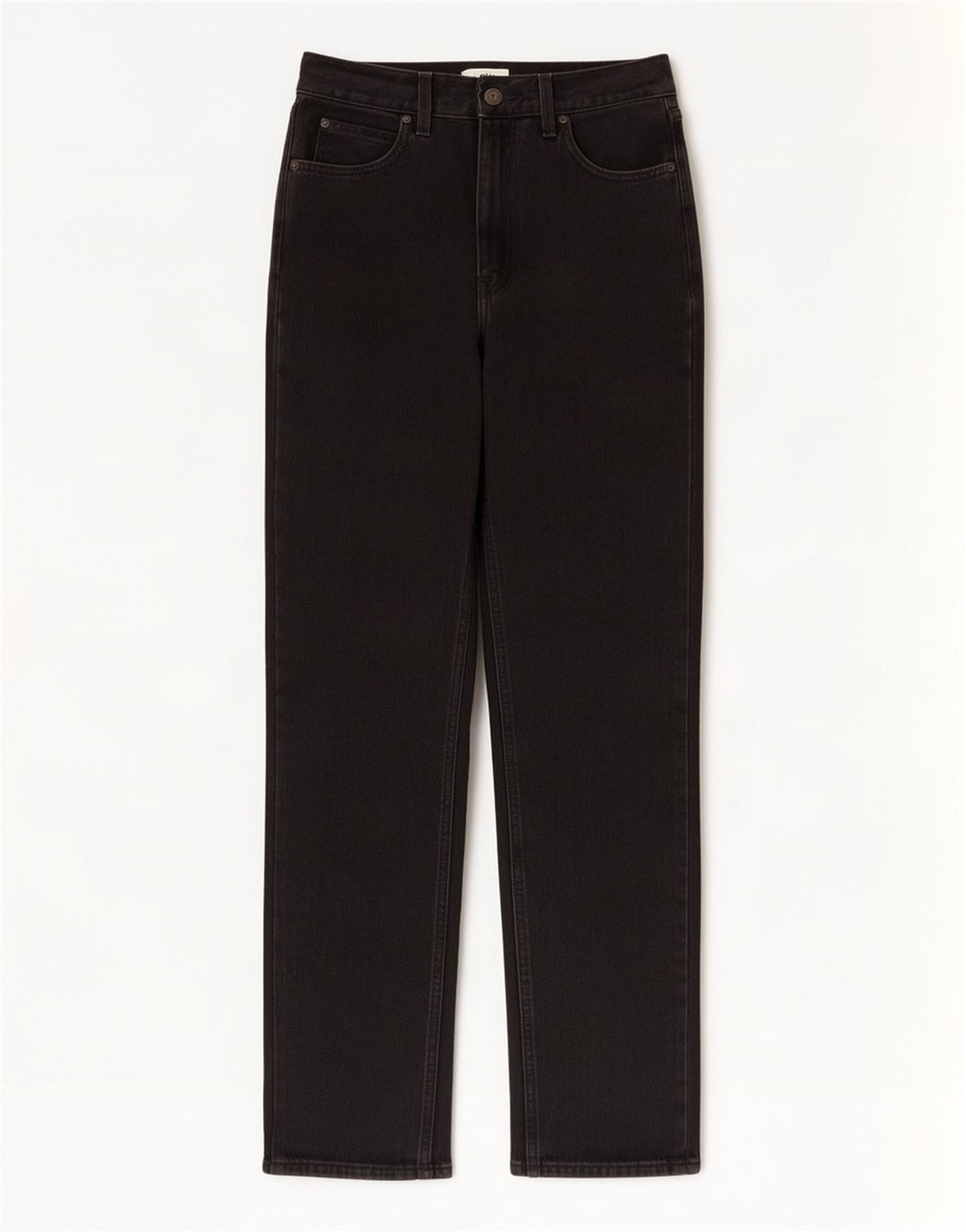 Levi's Dame Højtaljede Straight Jeans W29 L31 Sort Bomuld