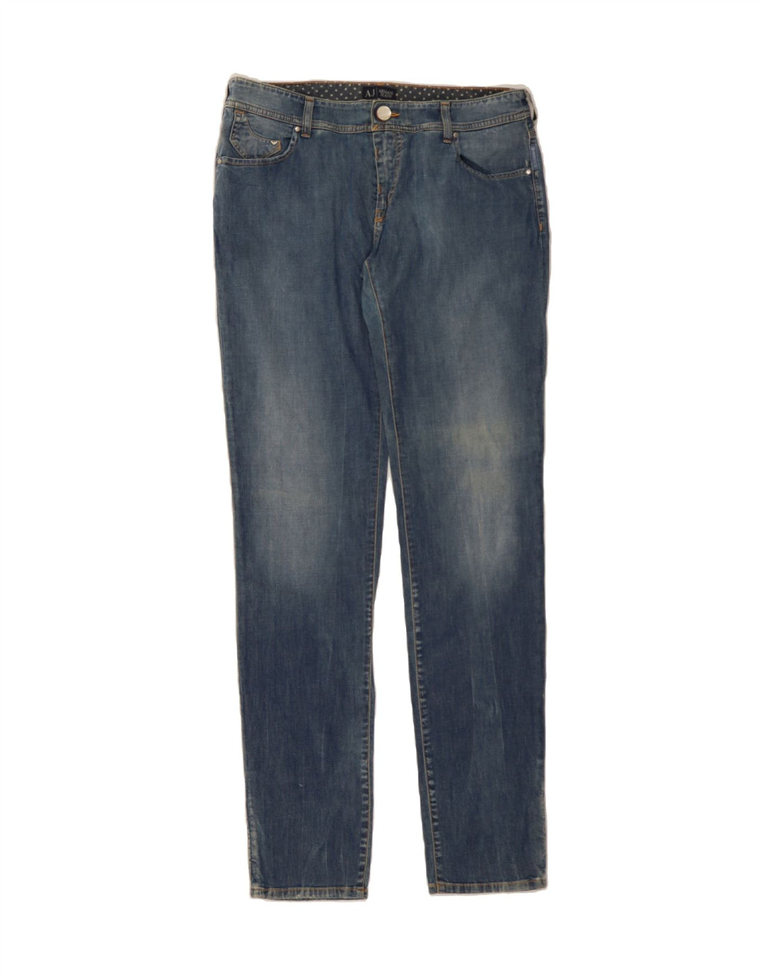 ARMANI Womens Skinny Jeans W33 L35 Blue Cotton Vintage Armani and Second-Hand Armani from Messina Hembry 