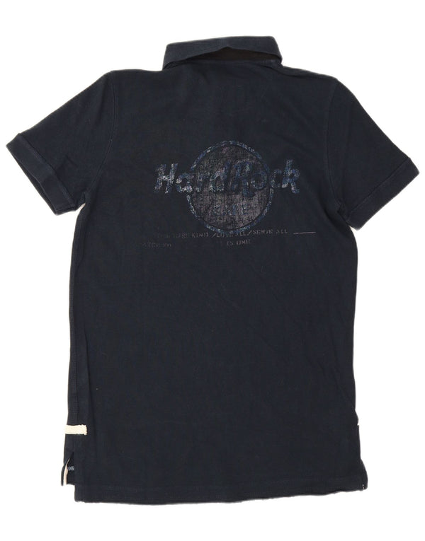 Hard Rock Cafe Herre Budapest Grafisk Polo Shirt Medium Sort Bomuld