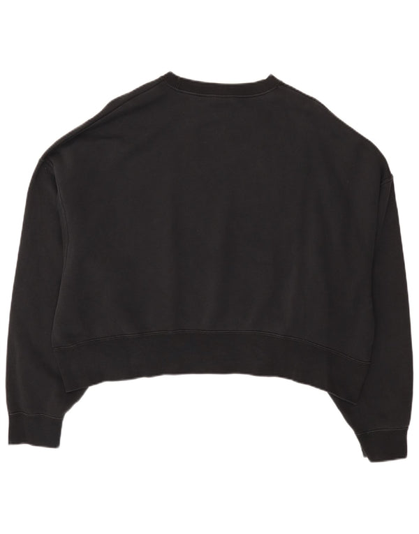 Nike Womens Crop Oversized Sweatshirt Jumper UK 14 Medium Sort Bomuld