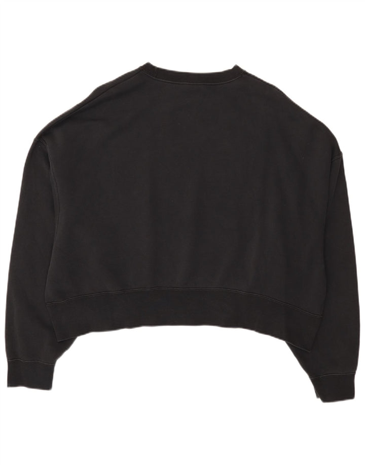 Nike Womens Crop Oversized Sweatshirt Jumper UK 14 Medium Sort Bomuld