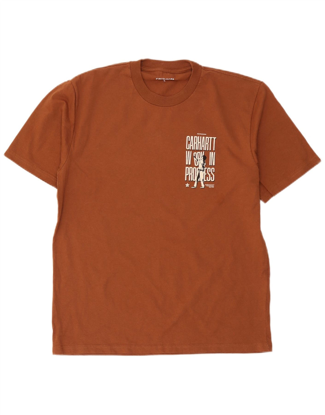 Carhartt Herre grafisk T-shirt Top Stor brun bomuld