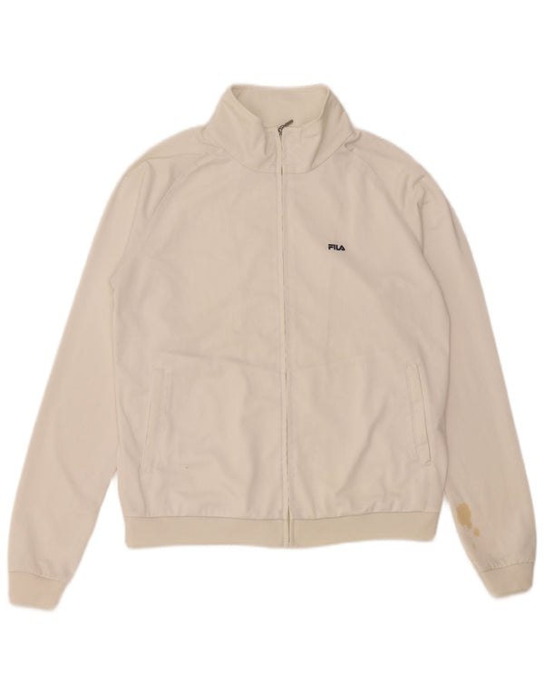 FILA træningsdragt topjakke til kvinder UK 12 Medium White Polyester