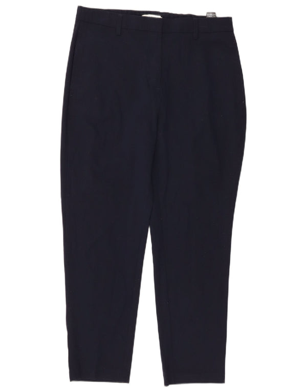 Marks & Spencer, højtaljede cropped bukser til kvinder UK 12 Medium W30 L25 Nav