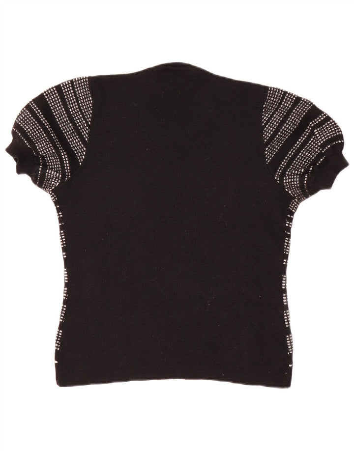 Luisa Spagnoli dame sweater med rund hals DK 12 Medium sort stribet