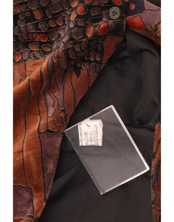 Vintage vest til mænd Stor brun patchwork polyester
