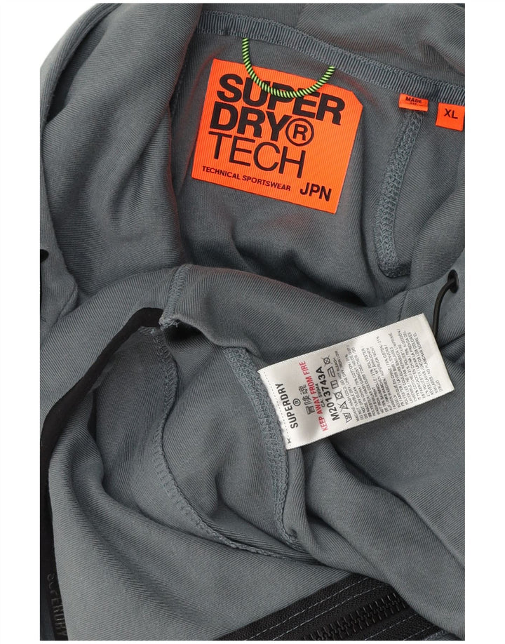 Superdry Hættetrøje med lynlås til mænd XL blå bomuld