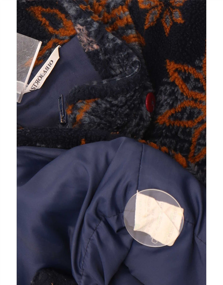 Astrolabio Herre Fleecejakke UK 40 Large Navy Blue Floral Polyester