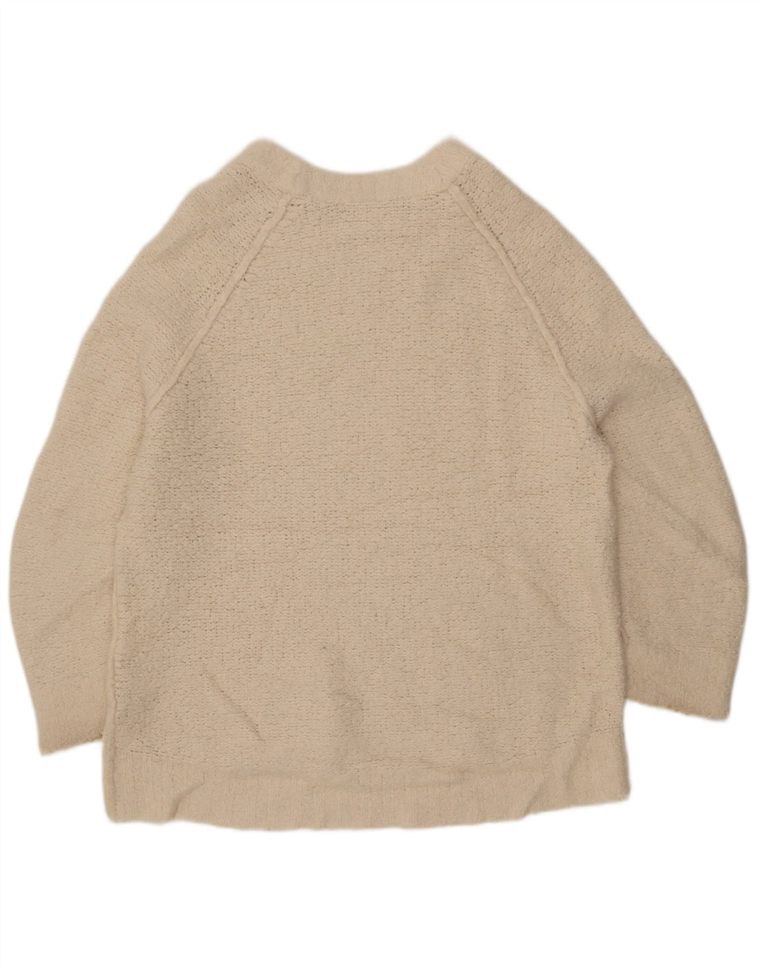 Vintage Dame Oversized Boat Neck Jumper Sweater UK 14 Medium White