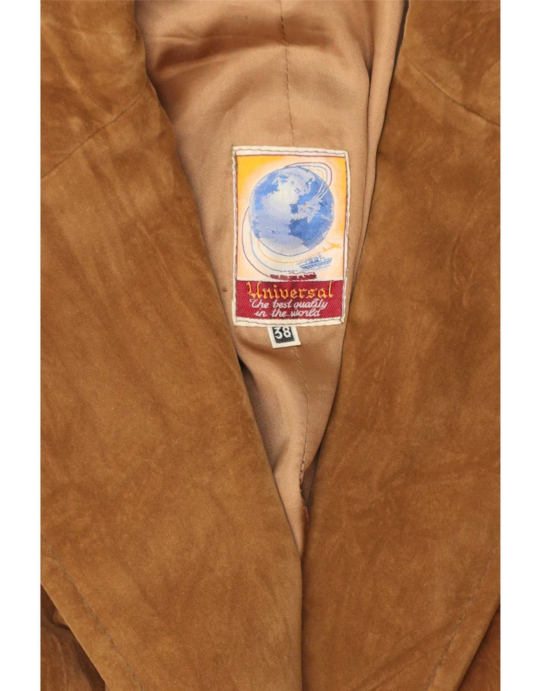 Vintage dame 2-knaps ruskindsblazerjakke EU 38 medium brun
