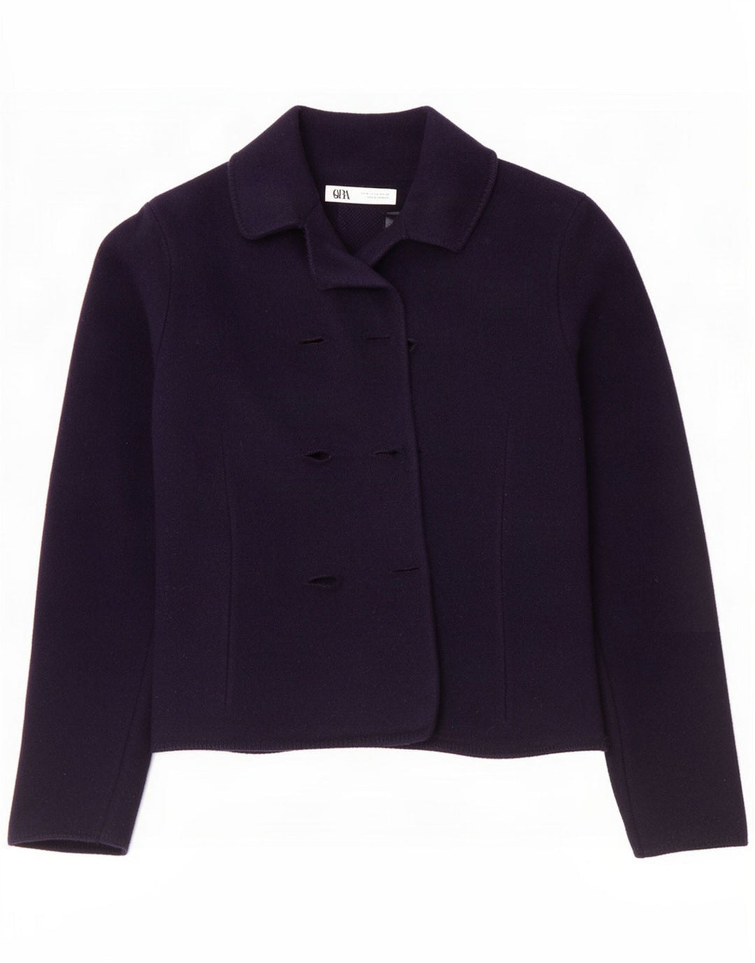 Zara Dame Blazer Jacket UK 14 Medium Navy Blue Wool