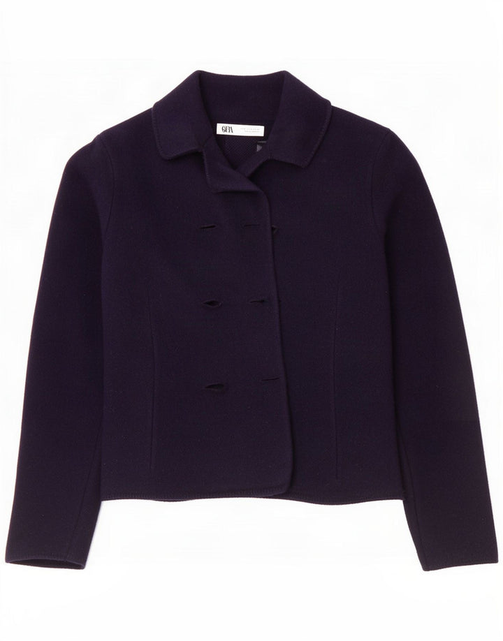Zara Dame Blazer Jacket UK 14 Medium Navy Blue Wool