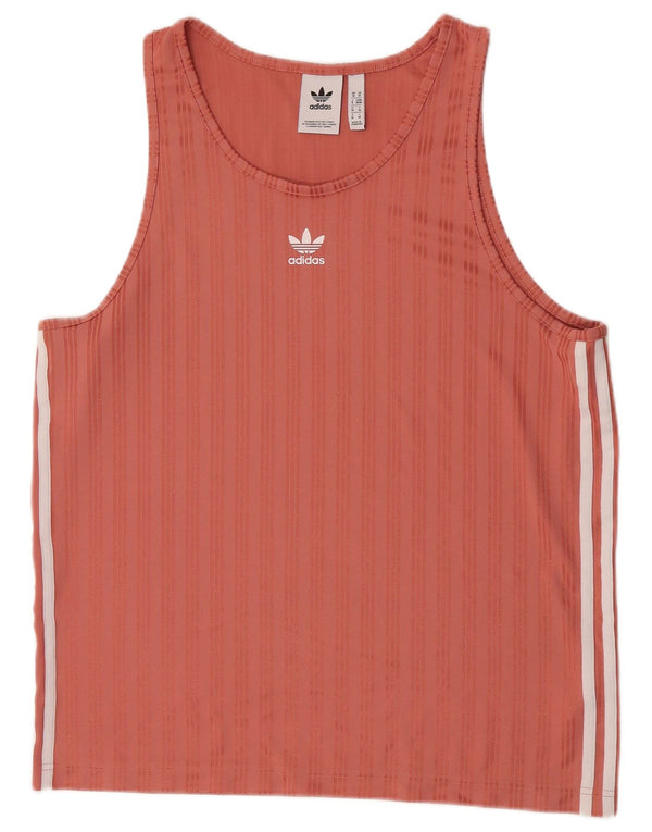 Adidas Herrevest Top Medium Orange Stribet Polyester