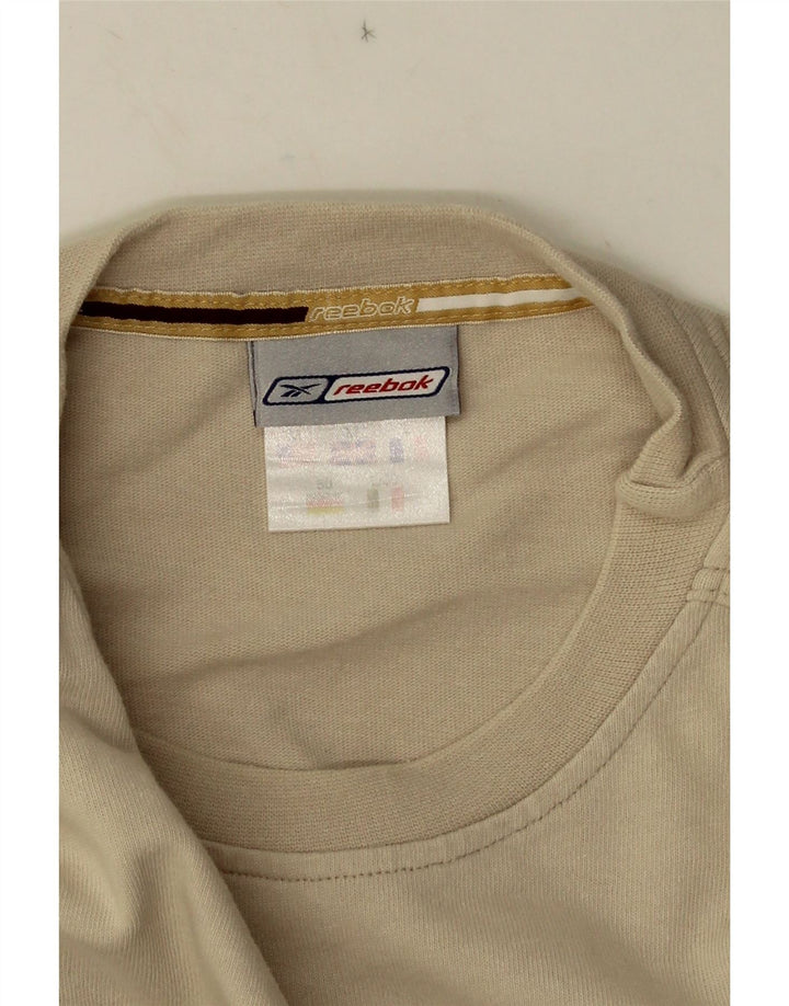 REEBOK Herre grafisk T-shirt Top Medium Beige Colourblock