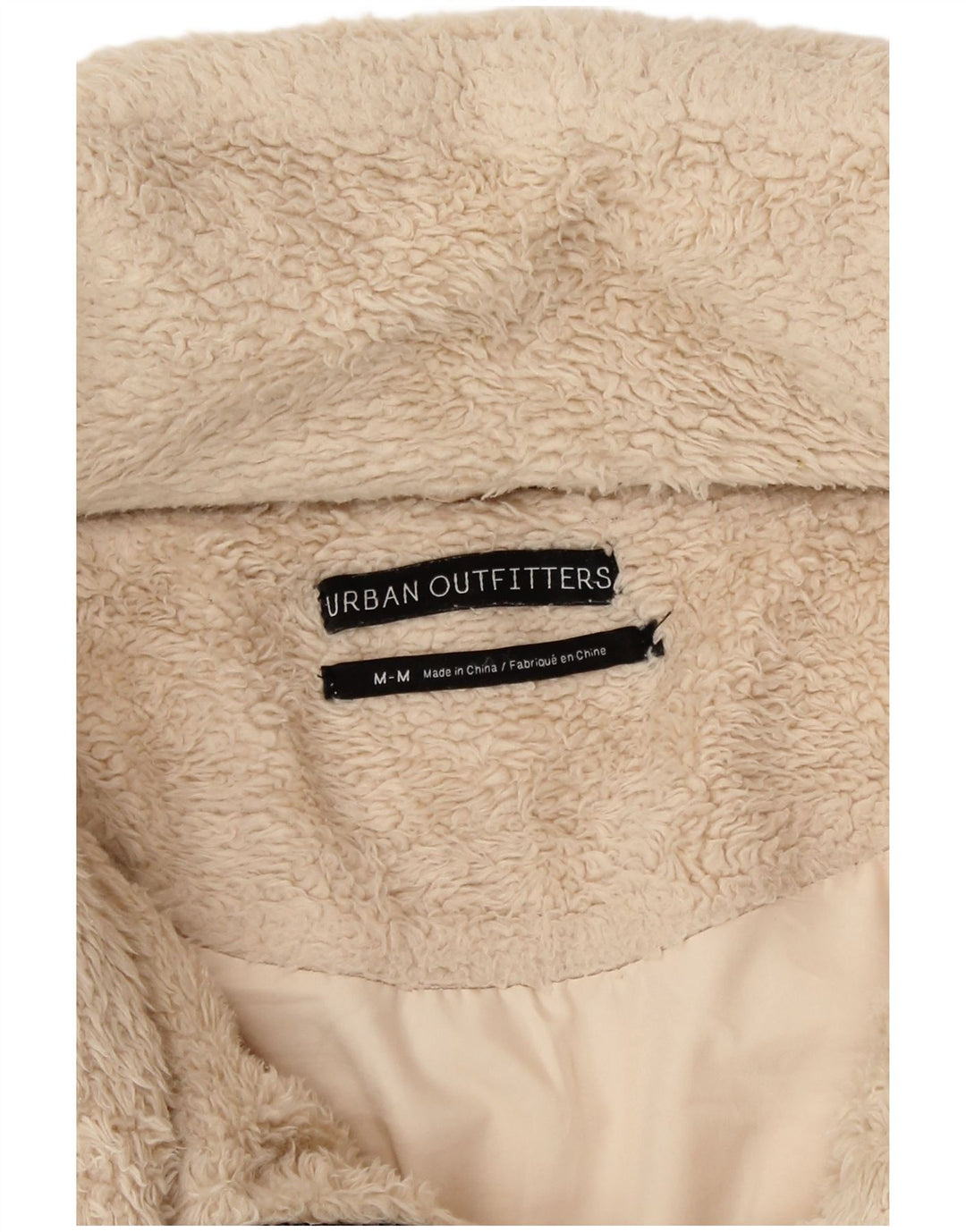 Urban Outfitters Dame Oversized polstret fleecejakke UK 14 Medium Beige