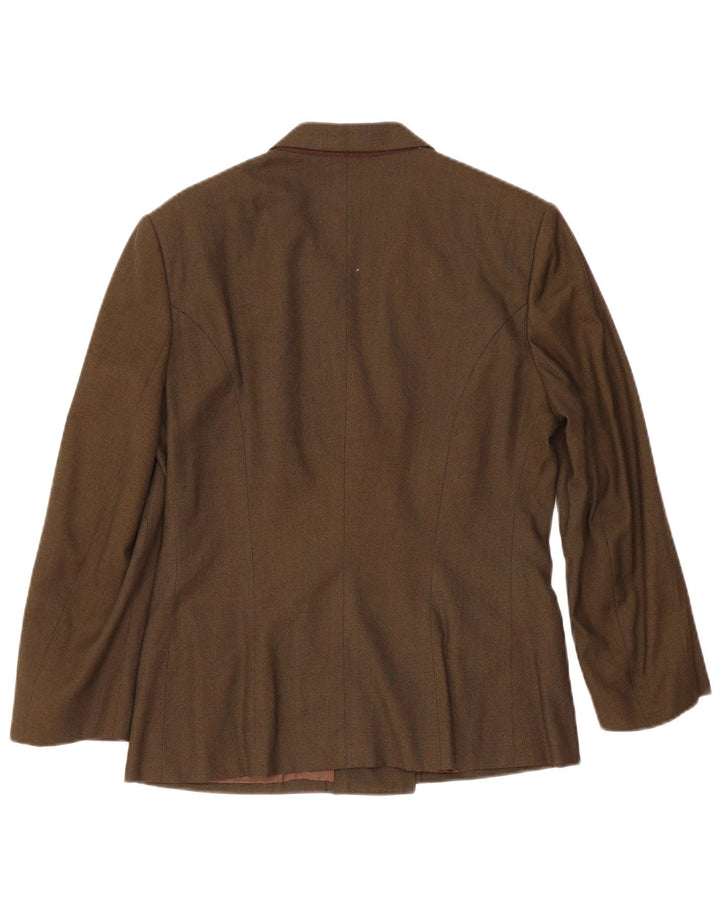 Brooksfield Dame Dobbeltradet Blazer Jacket IT 44 Medium Khaki Viscose