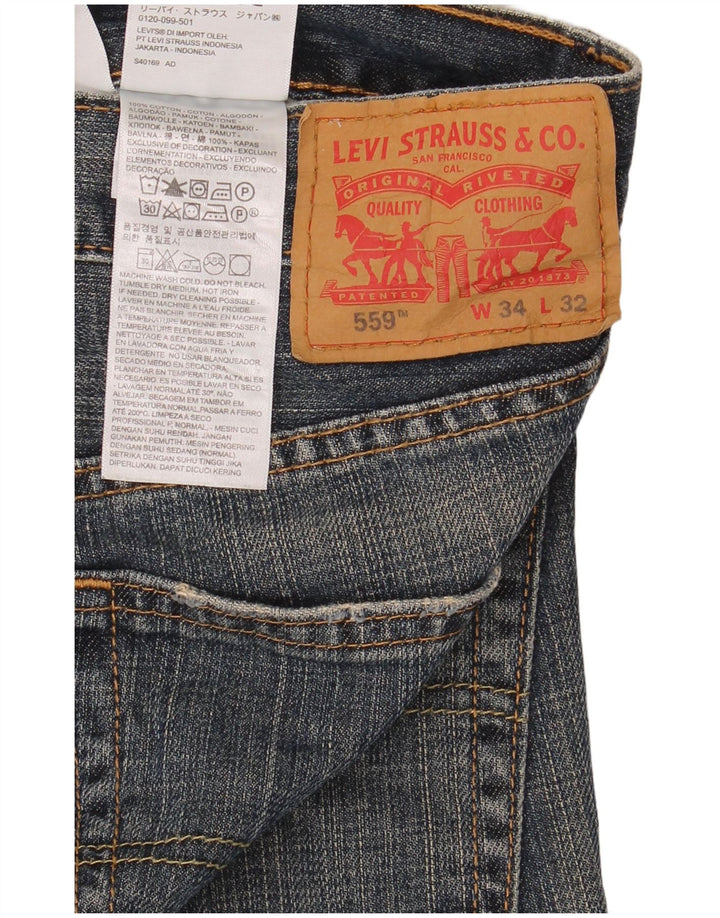 Levi's Herre 559 lige jeans W34 L32 blå bomuld