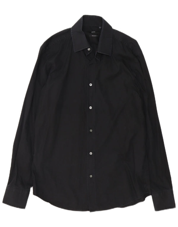 Hugo Boss Herre Regular Fit Skjorte Størrelse 39 15 1/2 Medium Sort