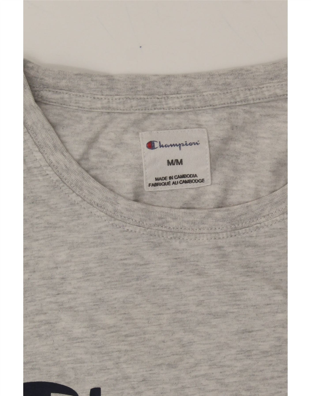 CHAMPION Womens Graphic T-Shirt Top UK 12 Medium Grey Cotton Vintage Champion and Second-Hand Champion from Messina Hembry 
