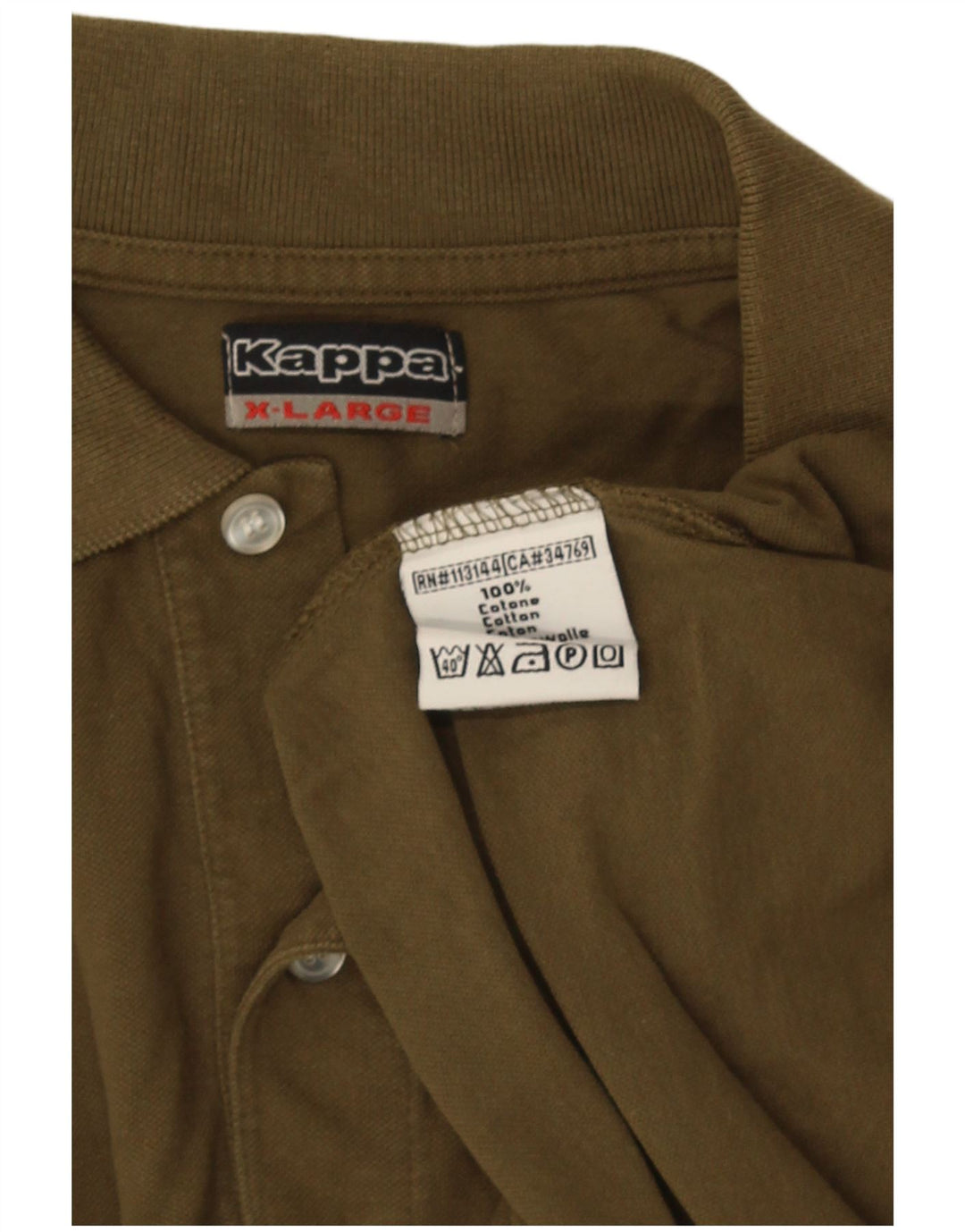 Kappa herre poloshirt XL Khaki Bomuld