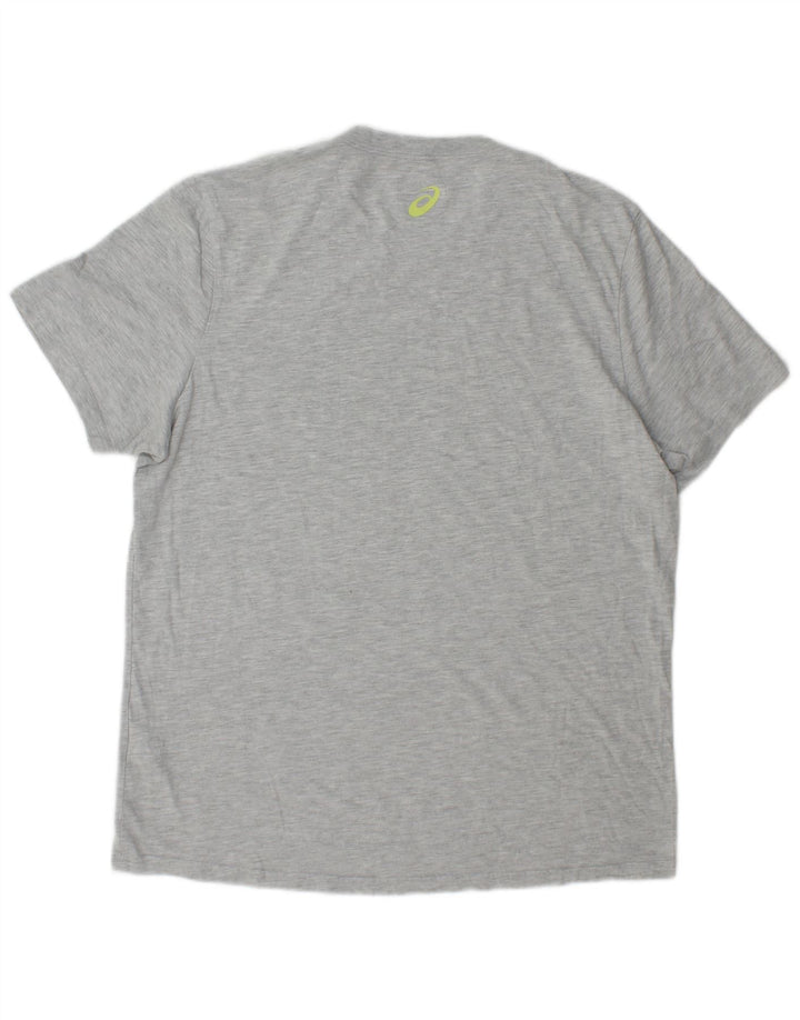 Asics Herre Grafisk T-Shirt Top Stor Grå Bomuld
