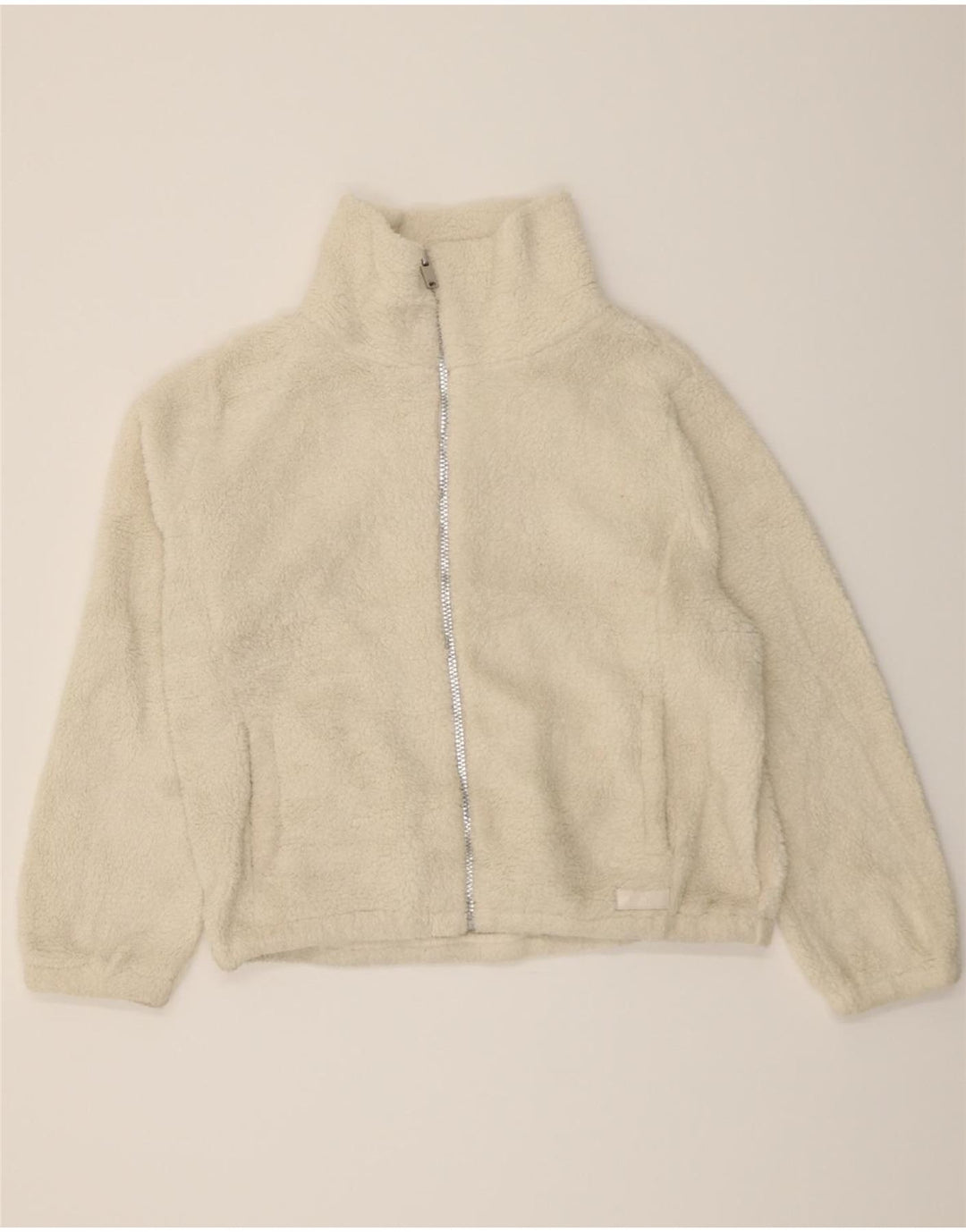 DKNY Womens Oversized Fleece Jacket UK 16 Large White Polyester Vintage Dkny and Second-Hand Dkny from Messina Hembry 