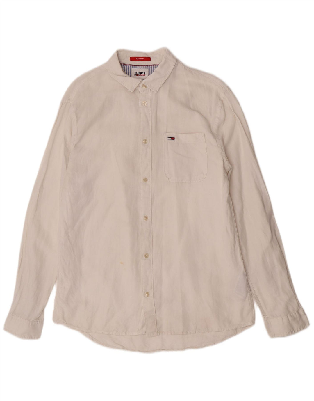 Tommy Hilfiger Herre Regular Fit skjorte Stor hvid bomuld