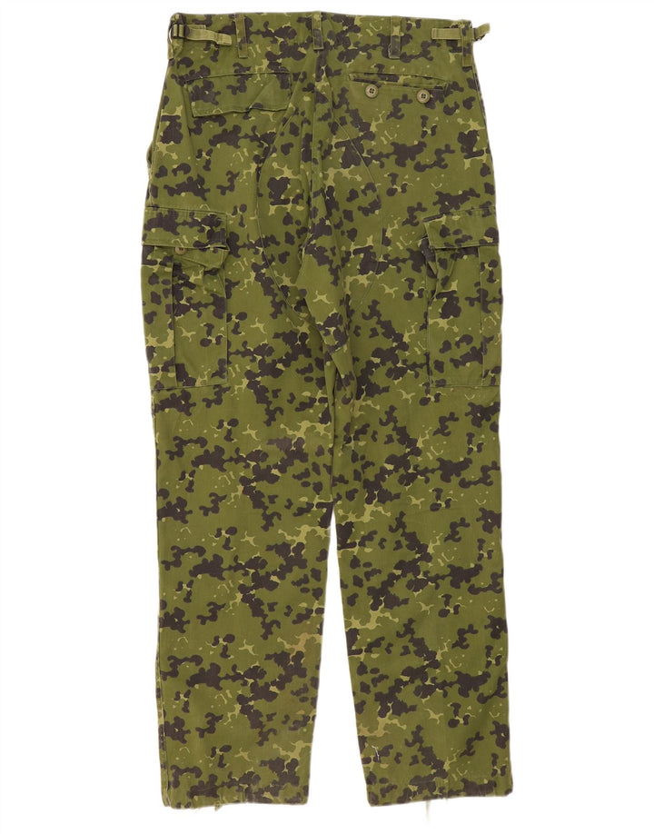 Vintage Straight Cargo Bukser til mænd W34 L32 Khaki Camouflage Polyester