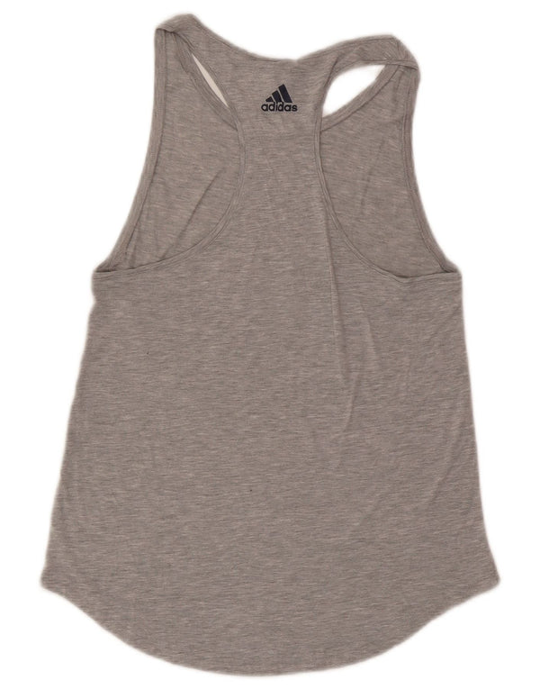Adidas Dame Grafisk Vest Top UK 10 Lille Grå