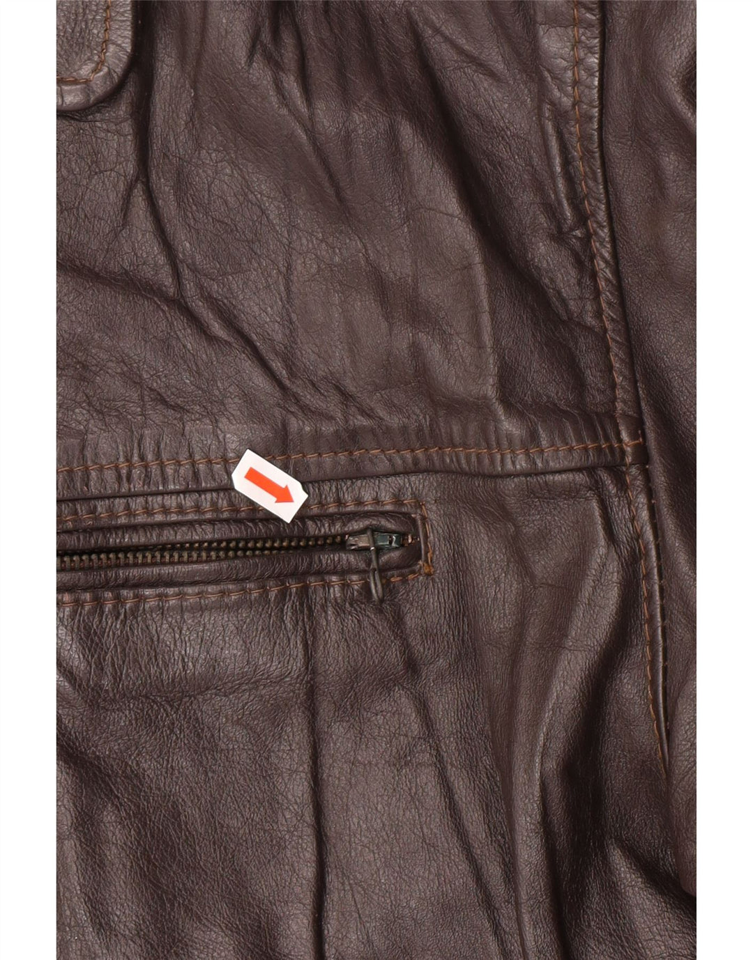 VINTAGE Herre læderjakke UK 42 XL Brunt læder