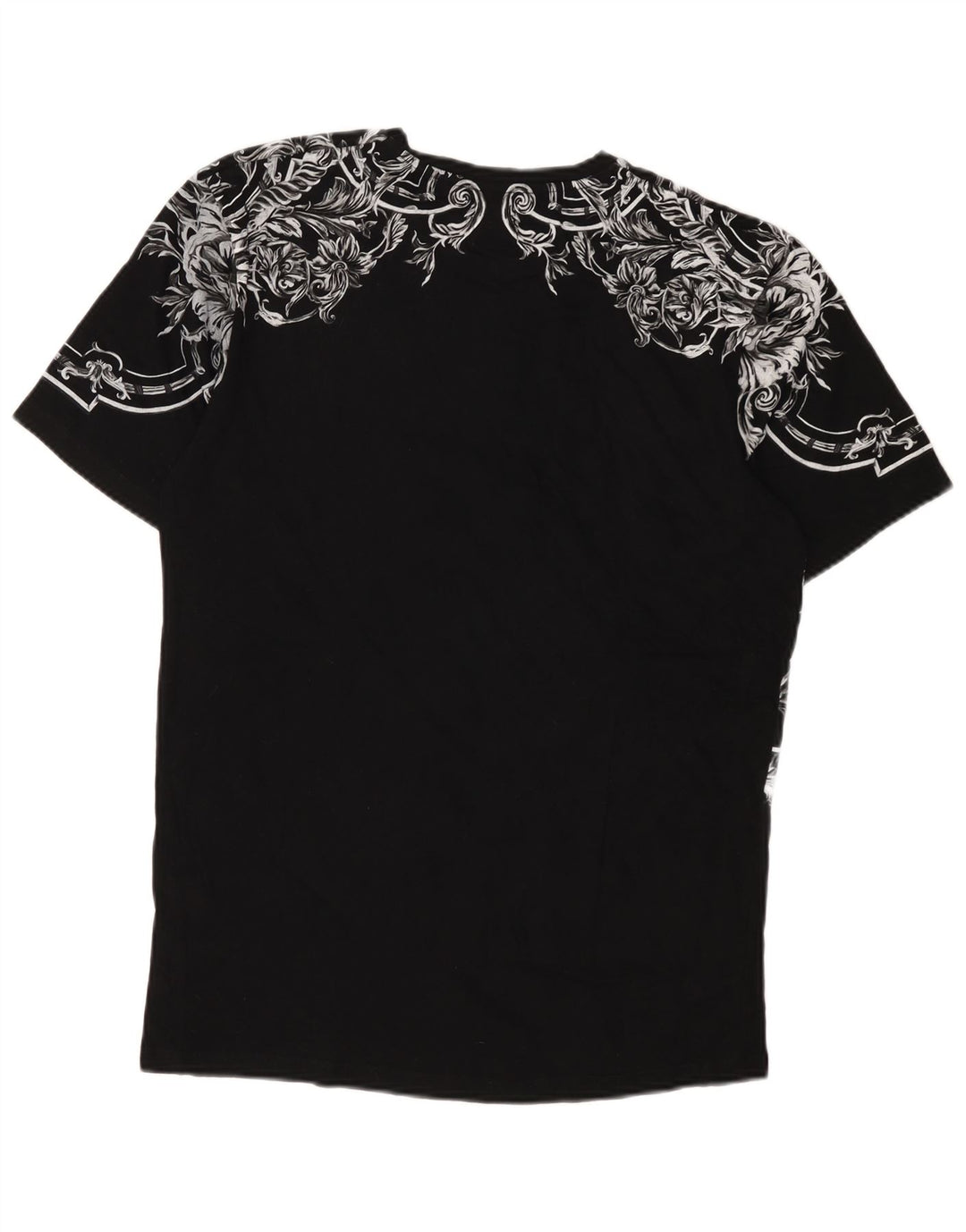 Zara Herre Grafisk T-Shirt Top Stor Sort Blomster