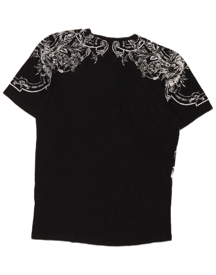 Zara Herre Grafisk T-Shirt Top Stor Sort Blomster
