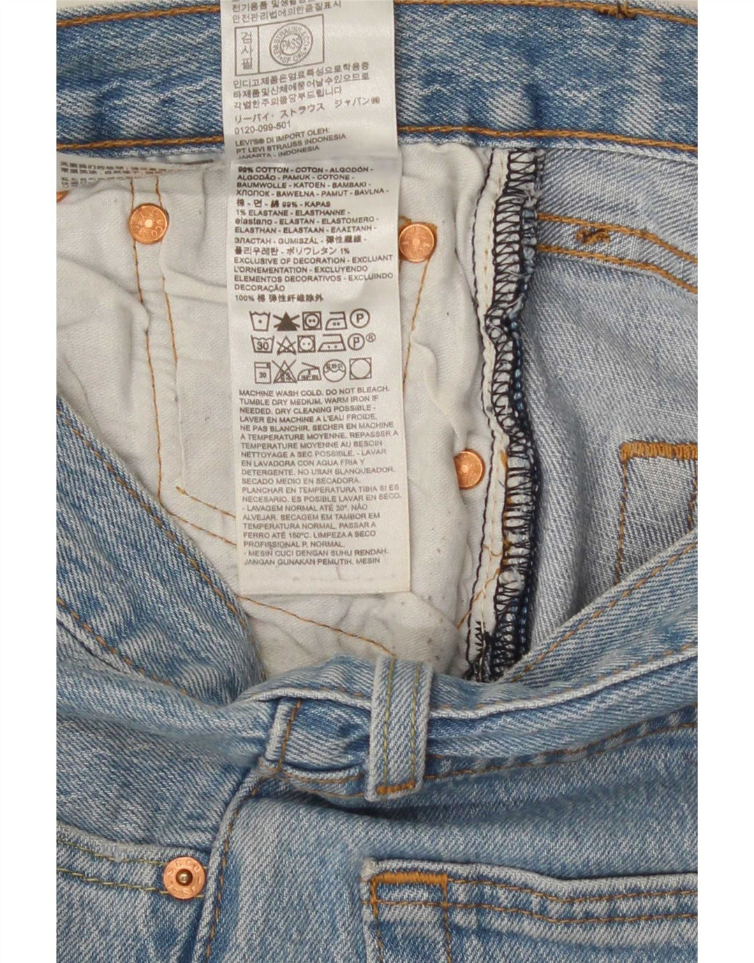 Levi's Herre 501 Straight Jeans W27 L28 Blå Bomuld 90'erne