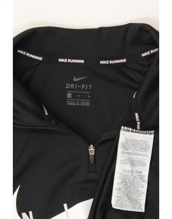Nike Dame Dri Fit Grafisk Pullover Træningsdragt Top UK 16 Large Sort