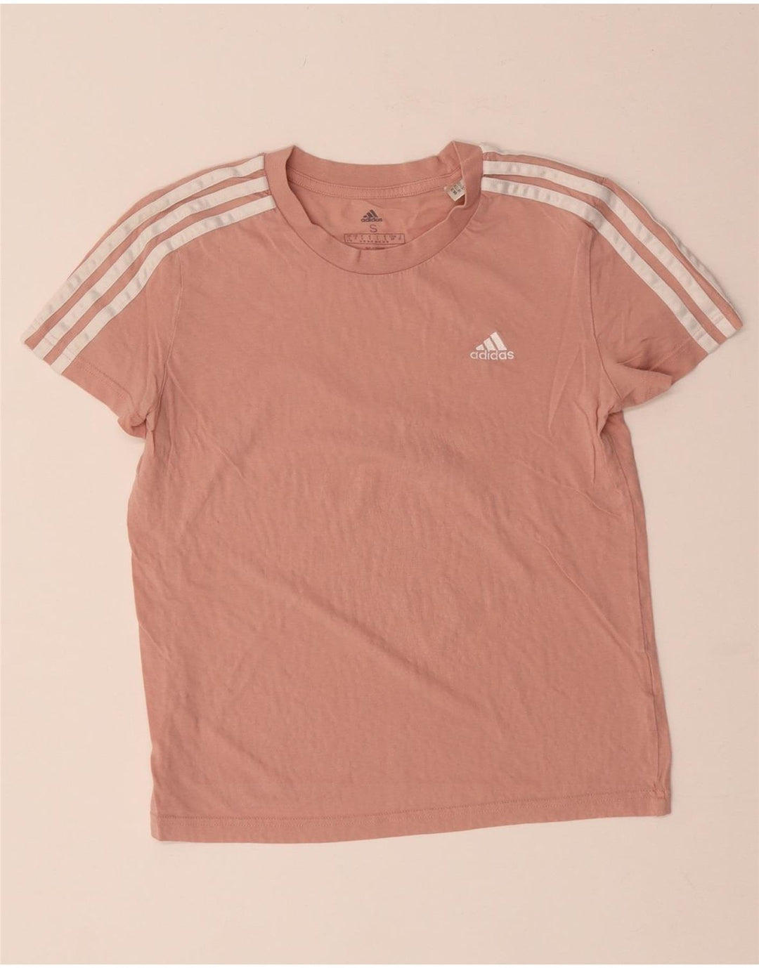 ADIDAS T-shirt top til kvinder UK 8/10 Small Pink Bomuld